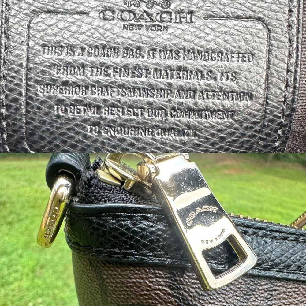 ***Sale*** Coach Brown and Black Signature Tote Bag - Picture 7 of 9